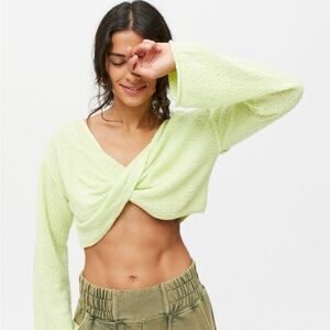 Urban Outfitters Lime Green Twist Front Top